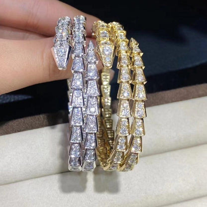 [Love's Uplift]SERPENTI BRACELET GOLD DIAMOND DOUBLE ROW