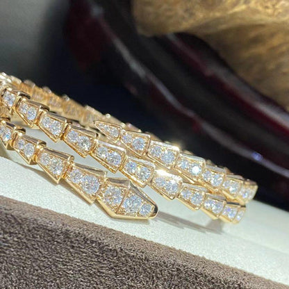 [Love's Uplift]SERPENTI BRACELET GOLD DIAMOND DOUBLE ROW