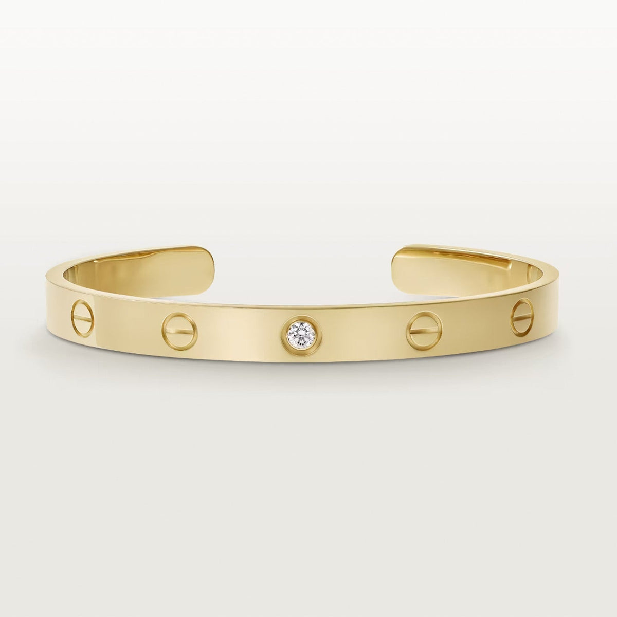 [Love's Uplift]LOVE BRACELET 6.1MM 1 DIAMOND OPEN CUFF