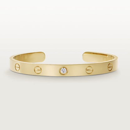 [Love's Uplift]LOVE BRACELET 6.1MM 1 DIAMOND OPEN CUFF