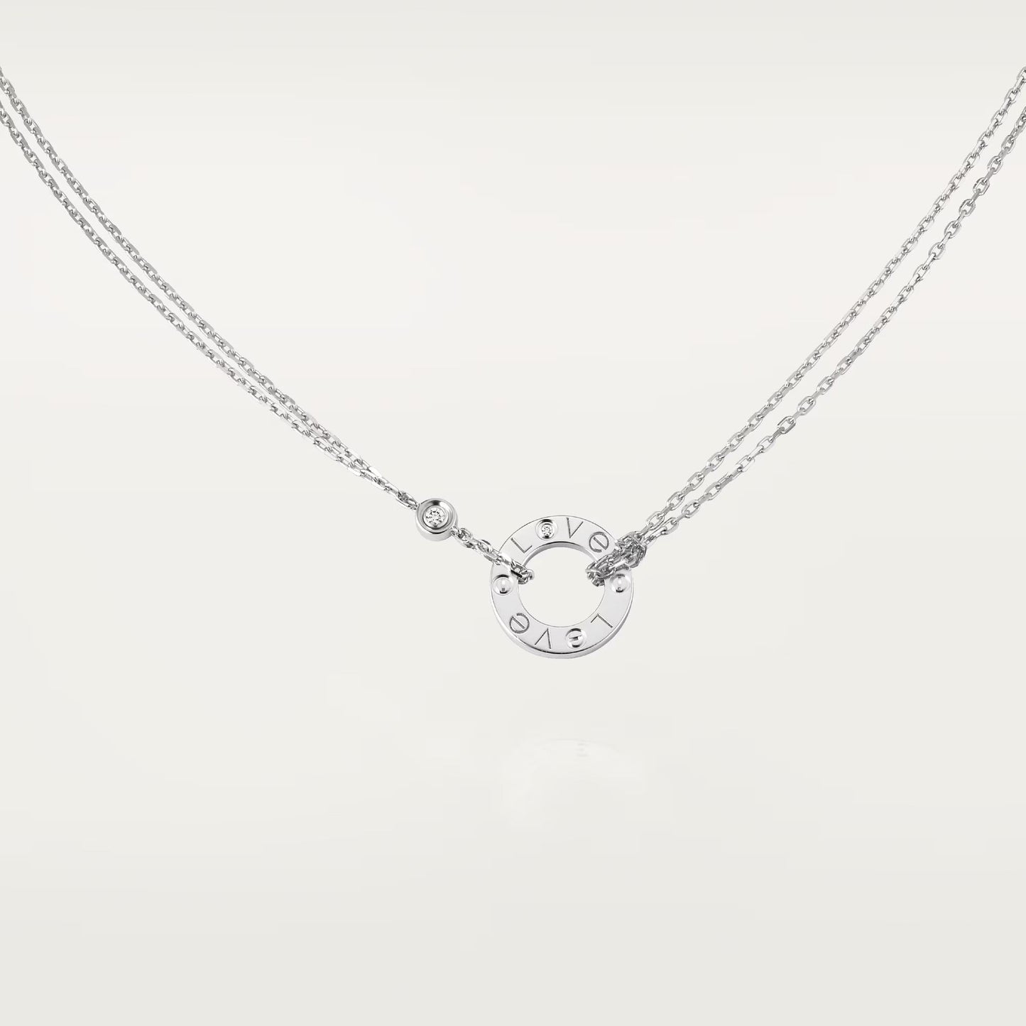[Love's Uplift]LOVE NECKLACE 16MM 2 DIAMONDS