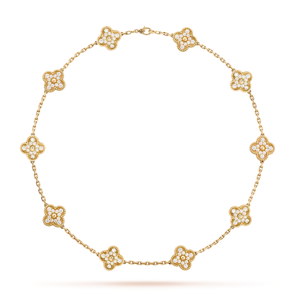 [Love's Uplift]CLOVER 10 MOTIFS DIAMOND NECKLACE