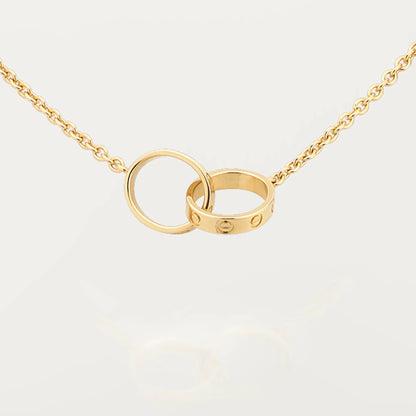 [Love's Uplift]LOVE DOUBLE RING NECKLACE