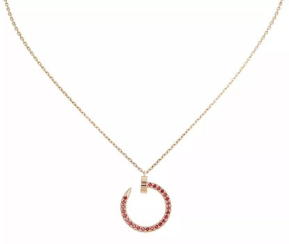 [Love's Uplift]JUSTE NECKLACE GOLD RED DIAMONDS