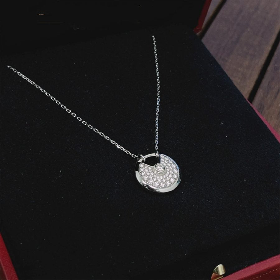 [Love's Uplift]AMULETTE SILVER FULL DIAMOND NECKLACE