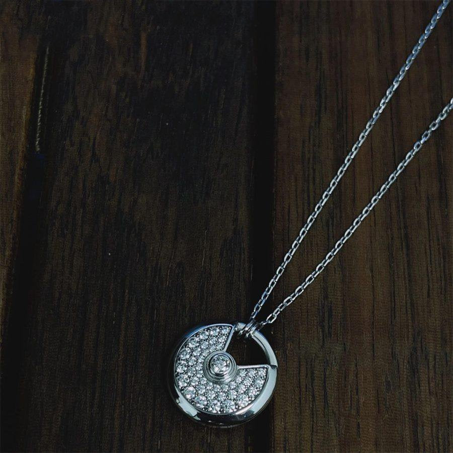 [Love's Uplift]AMULETTE SILVER FULL DIAMOND NECKLACE
