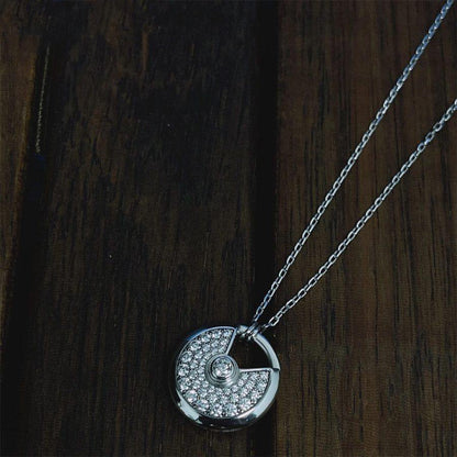 [Love's Uplift]AMULETTE SILVER FULL DIAMOND NECKLACE