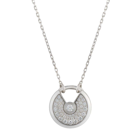 [Love's Uplift]AMULETTE SILVER FULL DIAMOND NECKLACE
