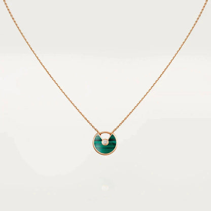 [Love's Uplift]AMULETTE ROSE GOLD MALACHITE NECKLACE