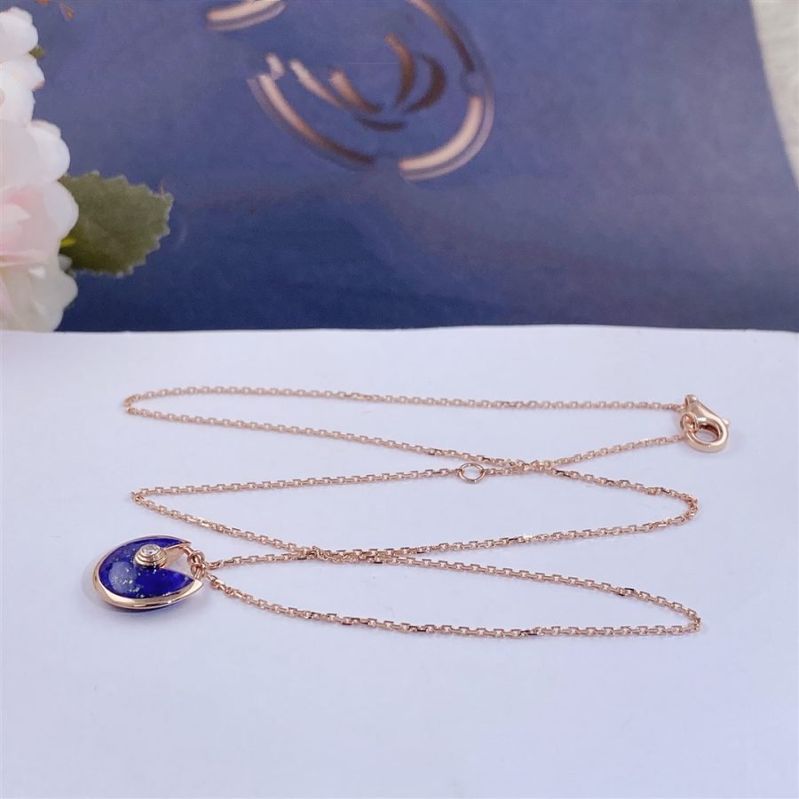 [Love's Uplift]AMULETTE ROSE GOLD AGATE NECKLACE