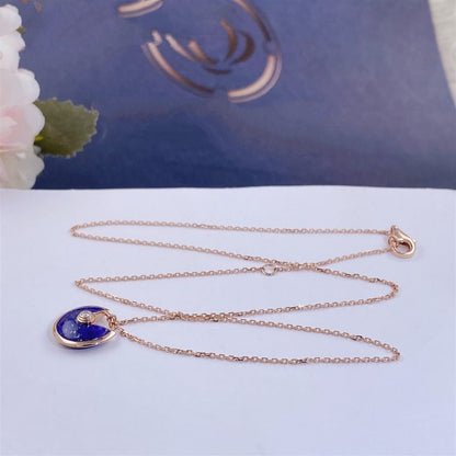 [Love's Uplift]AMULETTE ROSE GOLD AGATE NECKLACE