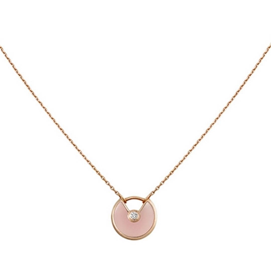 [Love's Uplift]AMULETTE ROSE GOLD PINK MOP NECKLACE
