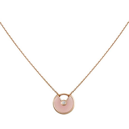 [Love's Uplift]AMULETTE ROSE GOLD PINK MOP NECKLACE