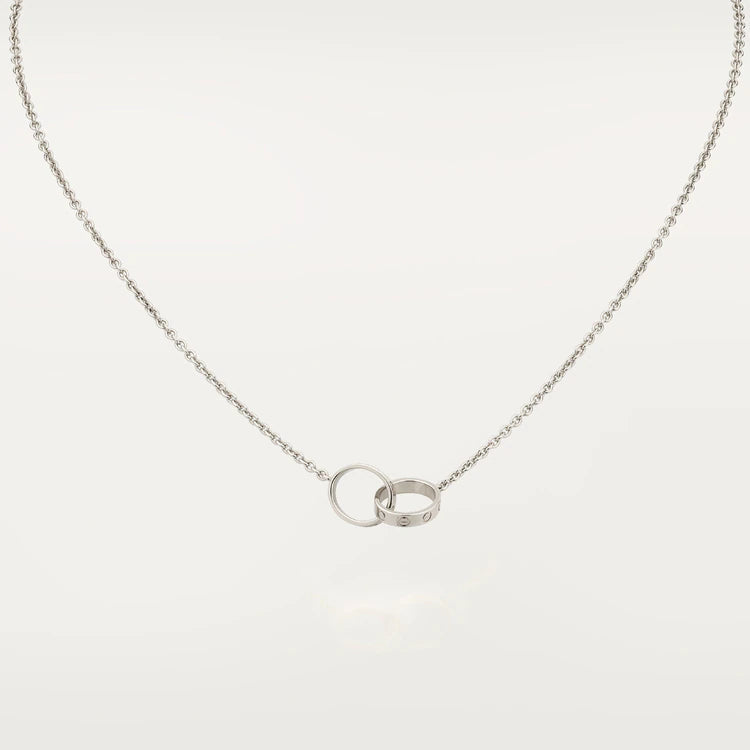 [Love's Uplift]LOVE NECKLACE PINK GOLD AND SILVER