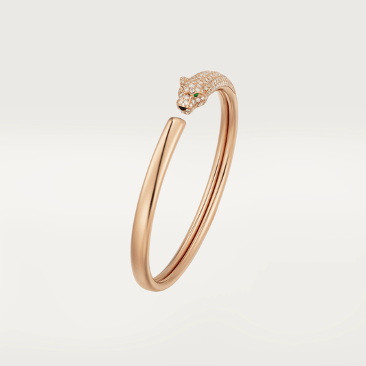 [Love's Uplift]PANTHERE ROSE GOLD DIAMOND OPEN BRACELET