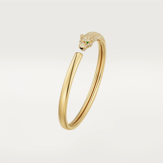 [Love's Uplift]PANTHERE GOLD DIAMOND OPEN BRACELET