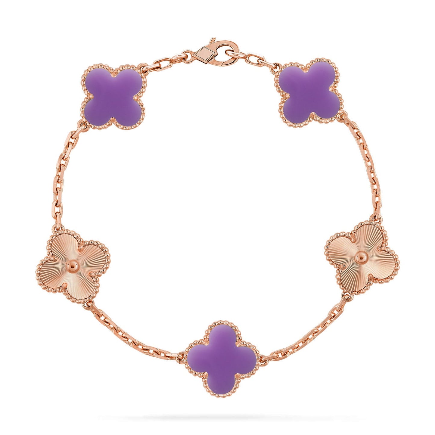[Love's Uplift]CLOVER 5 MOTIF LIGHT PURPLE BRACELET COLLECTION