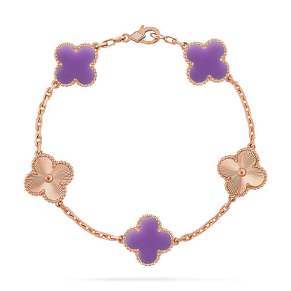 [Love's Uplift]CLOVER 5 MOTIF LIGHT PURPLE BRACELET COLLECTION