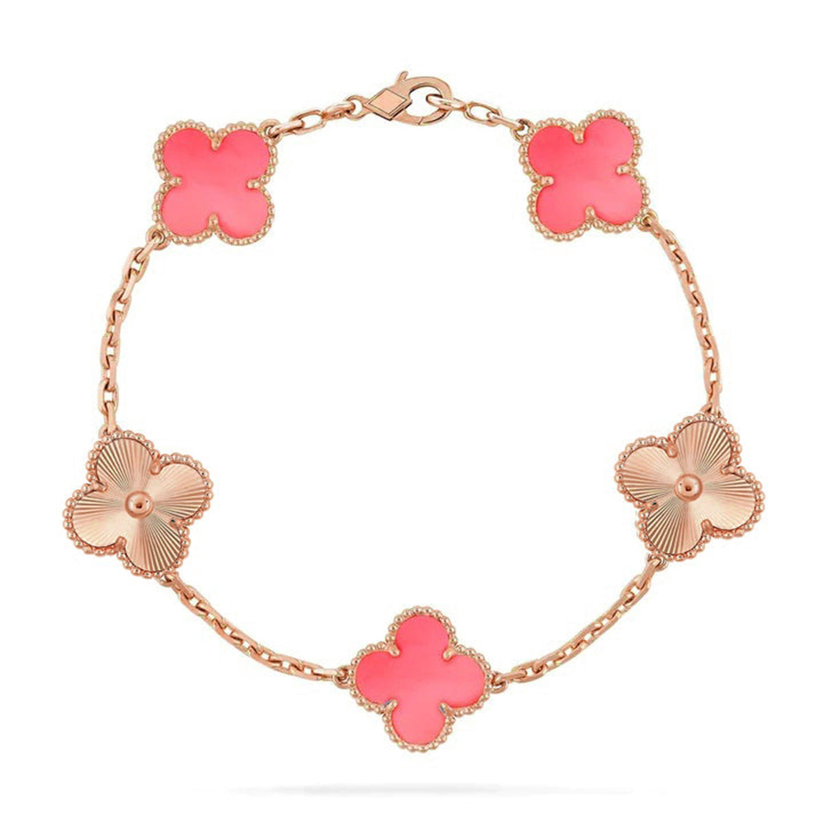 [Love's Uplift] CLOVER 5 MOTIFS  PINK MOP BRACELET COLLECTION