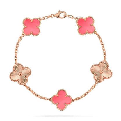[Love's Uplift] CLOVER 5 MOTIFS  PINK MOP BRACELET COLLECTION