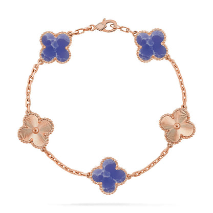 [Love's Uplift]CLOVER 5 MOTIF BLUE VEINS BRACELET COLLECTION