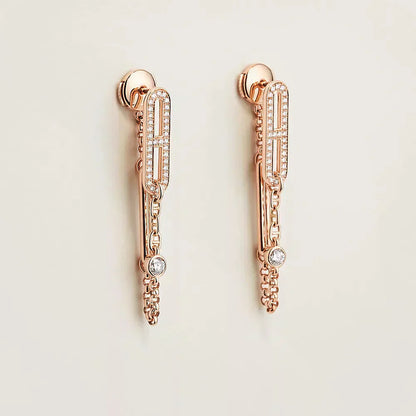 [Love's Uplift]CHAINE CHAOS DIAMOND DROP EARRINGS