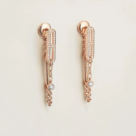[Love's Uplift]CHAINE CHAOS DIAMOND DROP EARRINGS
