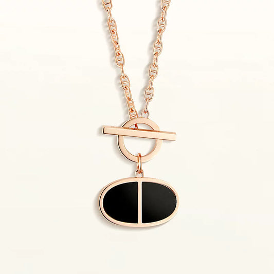 [Love's Uplift]CHAINE VERSO BLACK CERAMIC NECKLACE