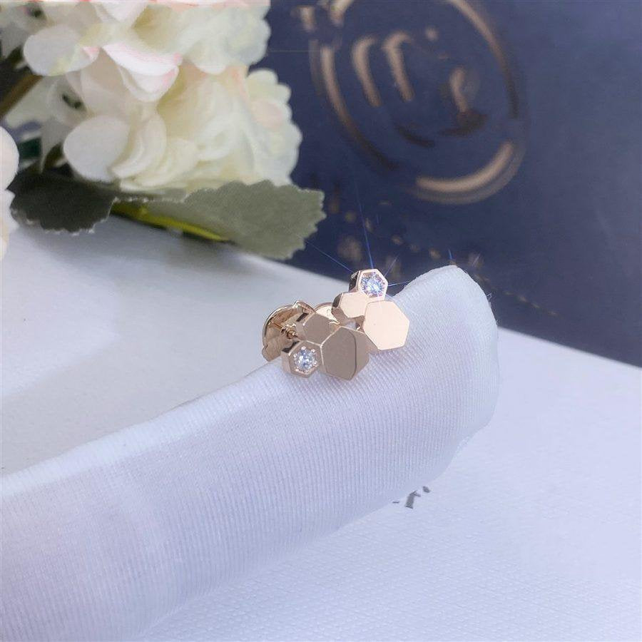 [Love's Uplift]BEE LOVE PINK GOLD DIAMOND EARRINGS