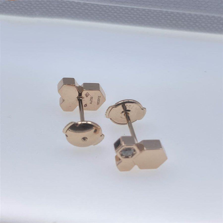 [Love's Uplift]BEE LOVE PINK GOLD DIAMOND EARRINGS