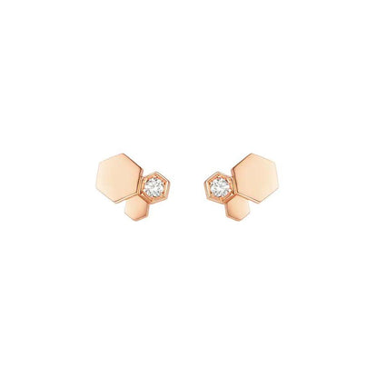 [Love's Uplift]BEE LOVE PINK GOLD DIAMOND EARRINGS