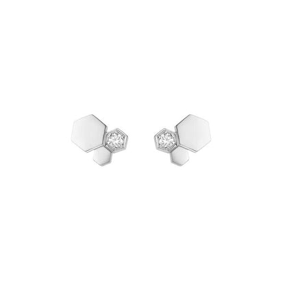 [Love's Uplift]BEE LOVE SILVER DIAMOND EARRINGS