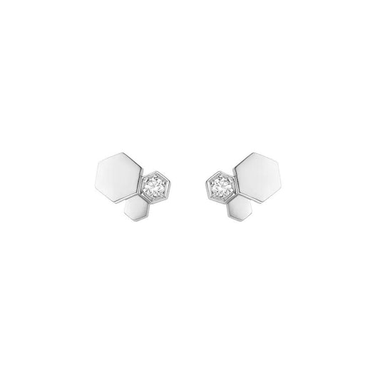 [Love's Uplift]BEE LOVE SILVER DIAMOND EARRINGS