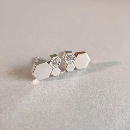 [Love's Uplift]BEE LOVE SILVER DIAMOND EARRINGS