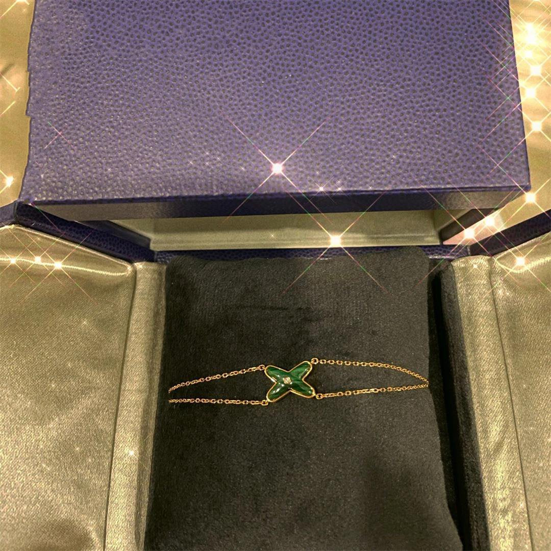 [Love's Uplift]JEUX BRACELET MALACHITE PINK GOLD 1 DIAMOND