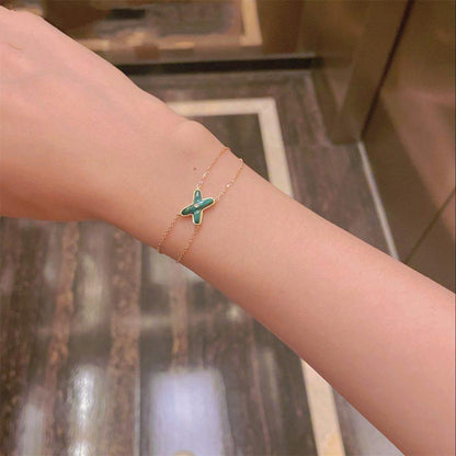 [Love's Uplift]JEUX BRACELET MALACHITE PINK GOLD 1 DIAMOND