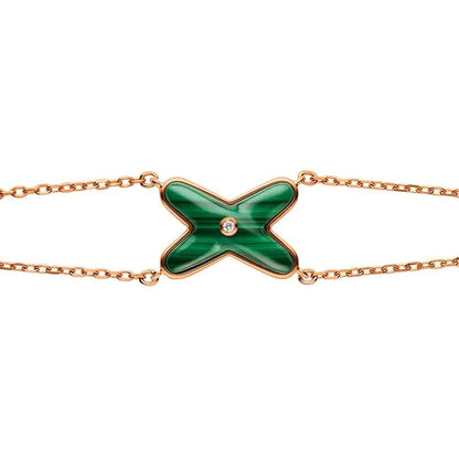 [Love's Uplift]JEUX BRACELET MALACHITE PINK GOLD 1 DIAMOND