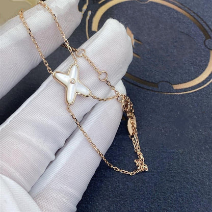 [Love's Uplift]JEUX BRACELET WHITE MOP PINK GOLD 1 DIAMOND