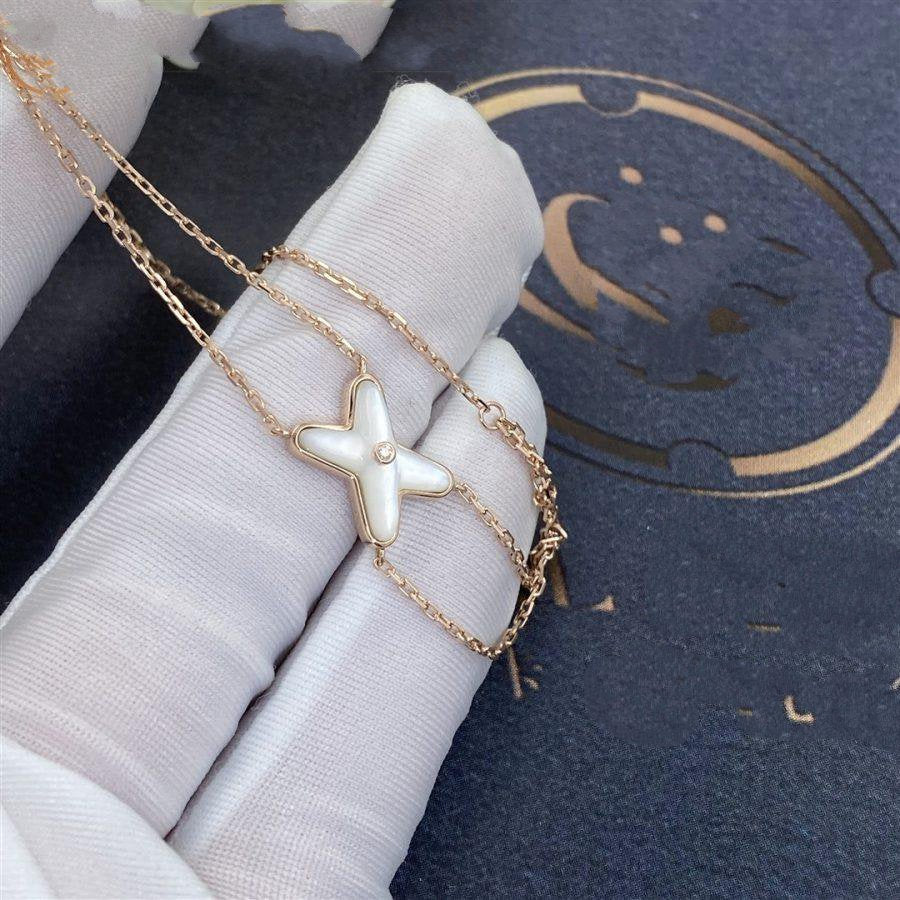 [Love's Uplift]JEUX BRACELET WHITE MOP PINK GOLD 1 DIAMOND