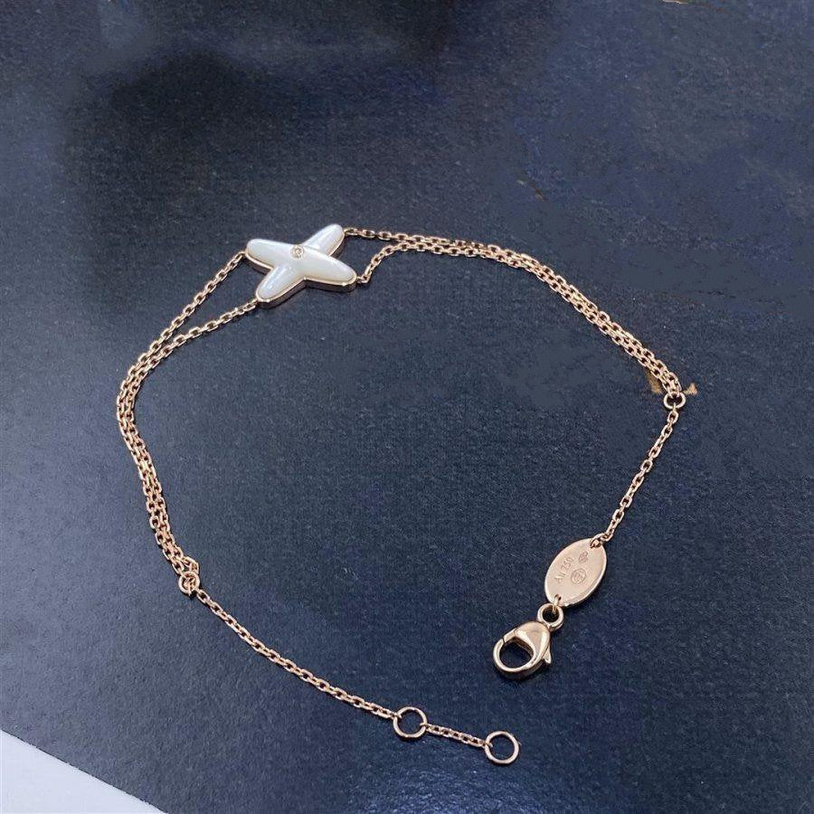 [Love's Uplift]JEUX BRACELET WHITE MOP PINK GOLD 1 DIAMOND