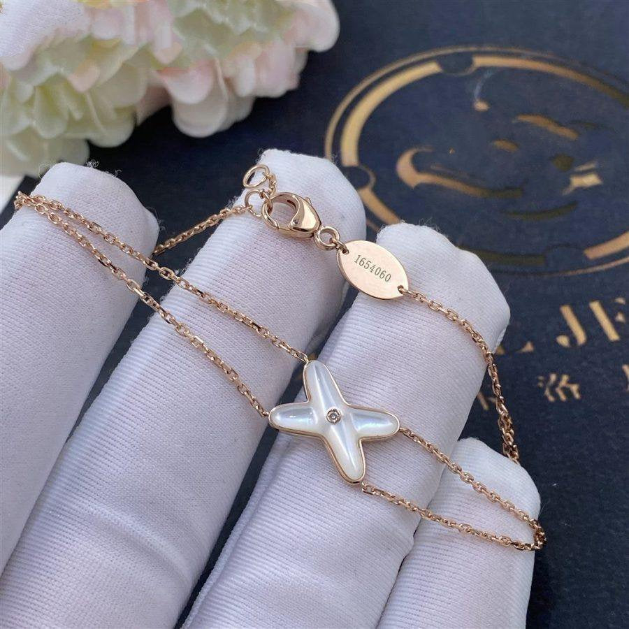 [Love's Uplift]JEUX BRACELET WHITE MOP PINK GOLD 1 DIAMOND