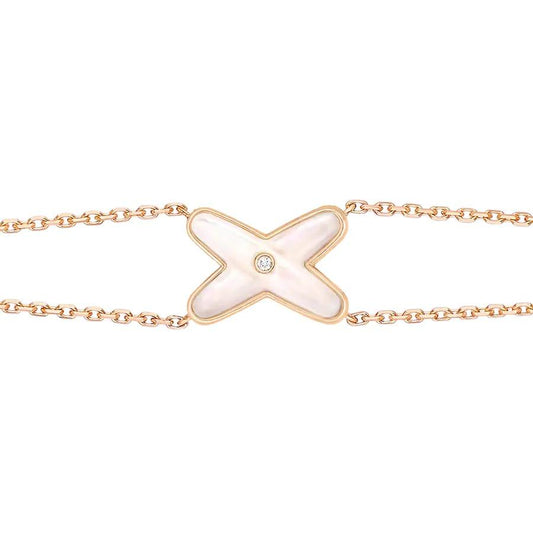 [Love's Uplift]JEUX BRACELET WHITE MOP PINK GOLD 1 DIAMOND