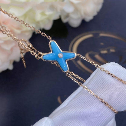 [Love's Uplift]JEUX BRACELET TURQUOISE PINK GOLD 1 DIAMOND