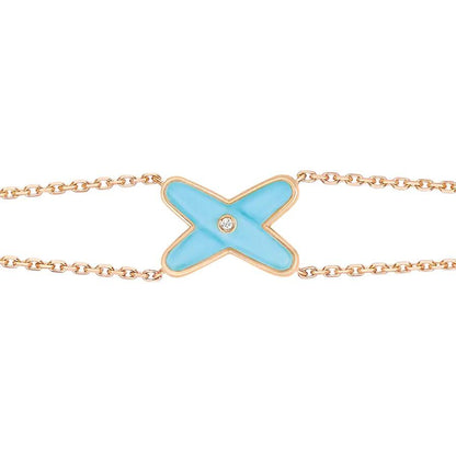 [Love's Uplift]JEUX BRACELET TURQUOISE PINK GOLD 1 DIAMOND
