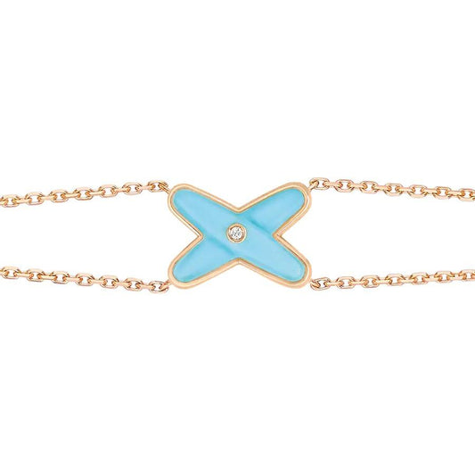 [Love's Uplift]JEUX BRACELET TURQUOISE PINK GOLD 1 DIAMOND