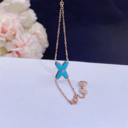 [Love's Uplift]JEUX BRACELET TURQUOISE PINK GOLD 1 DIAMOND
