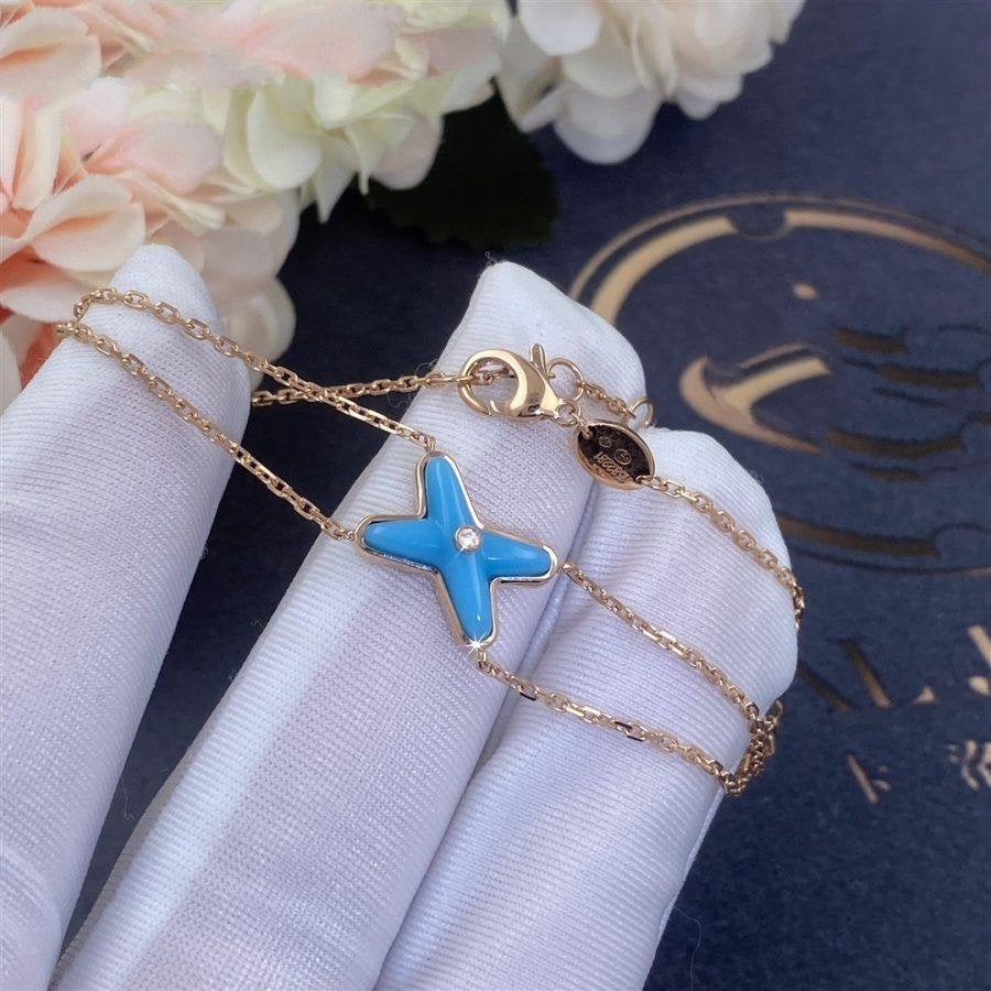 [Love's Uplift]JEUX BRACELET TURQUOISE PINK GOLD 1 DIAMOND