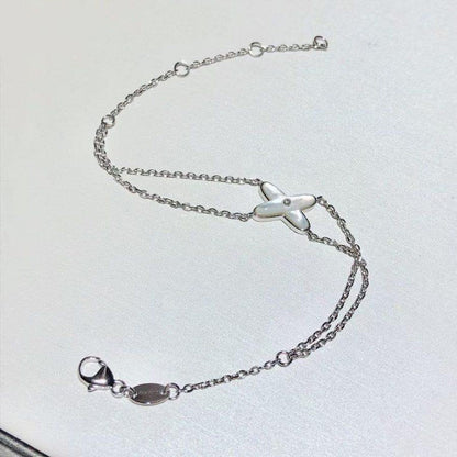 [Love's Uplift]JEUX BRACELET WHITE MOP SILVER 1 DIAMOND