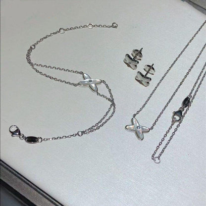 [Love's Uplift]JEUX BRACELET WHITE MOP SILVER 1 DIAMOND