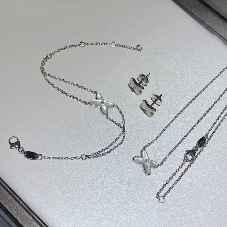 [Love's Uplift]JEUX BRACELET WHITE MOP SILVER 1 DIAMOND
